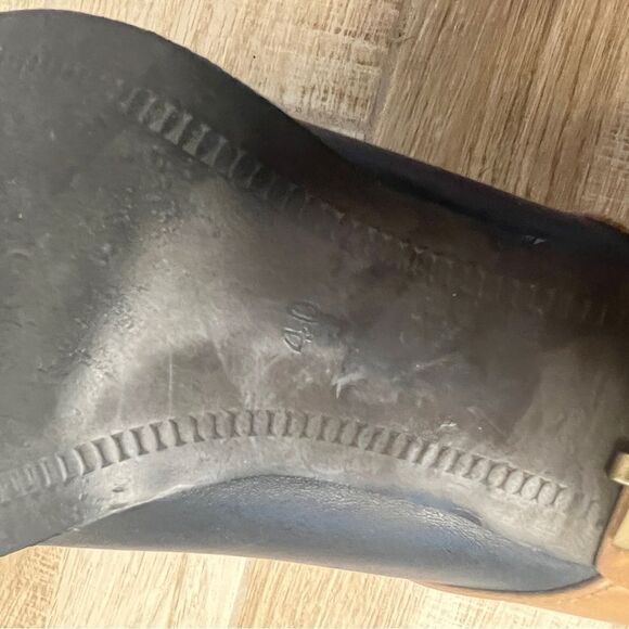 Miista Tan and Black Leather Contrast Heeled Ankle Boot Size EU 40 US 9 - Picture 6 of 12